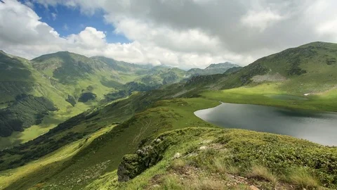 Cloudy sky in the Valley of the Seven Lakes. Abkhazia,  Stock Footage 77247048