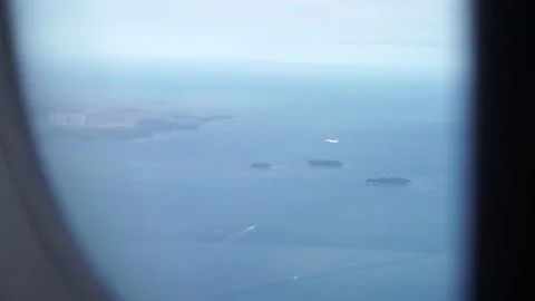 Cloudy sky view from  airplane window Stock Footage 196139455