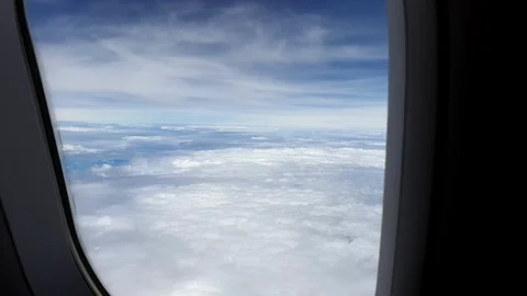 Cloudy Sky View look from airplane window Stock Footage 116955272