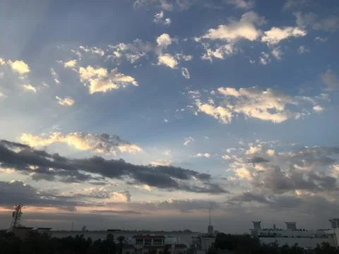 The cloudy sky view before sunrise Stock Photos