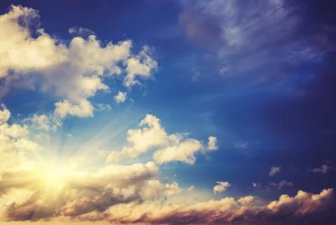 Cloudy sky weather panorama background Stock Photos