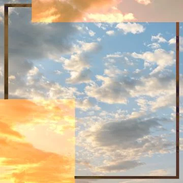 Cloudy skyline background with graphic elements. Heaven backdrop, idyllic atm Photos