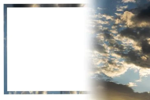 Cloudy skyline background with graphic elements. Heaven backdrop, idyllic atm Photos