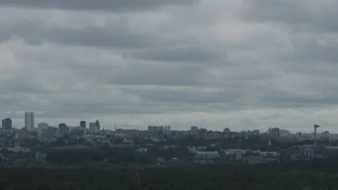 Cloudy skyline of Madrid Stock Footage 233341626