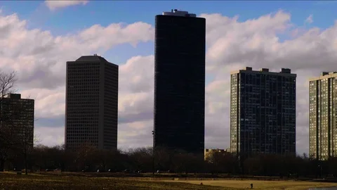 Cloudy Skyline Silhouette Stock Footage 104639599