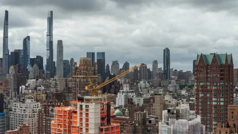 Cloudy Skyscraper Timelapse Zoom In Stock Footage 283321101