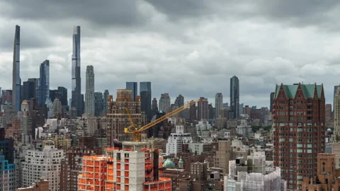Cloudy Skyscraper Timelapse Zoom Out Stock Footage 283321141