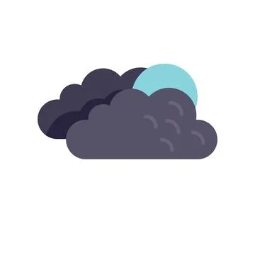 Cloudy snow icon flat vector. Weather cloud Stock Illustration