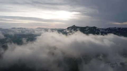 Cloudy Snowy Mountains in the Sky 動画素材 243589685