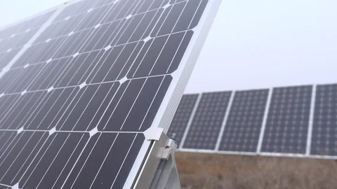 Cloudy solar Panels Stock Footage 95452118