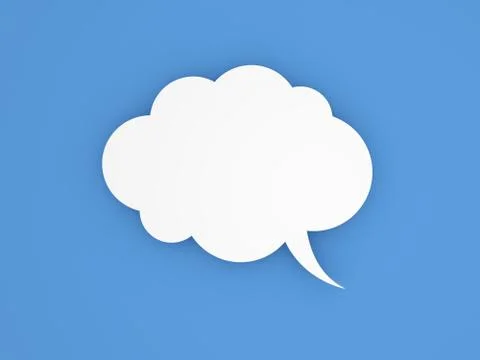 Cloudy speech bubble on blue Stock Illustration