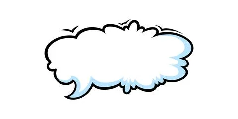 Cloudy speech bubble with shadow. Speech balloon for message or label. Vector 스톡 일러스트