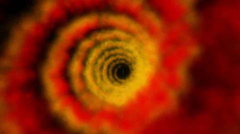 Cloudy Spiral Vortex Tunnel Infinite Seamless Loop Motion Background Orange Red Stock Footage 68781288