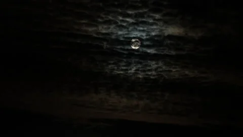 Cloudy Spooky moon time lapse 1 (4k) Stock Footage 132763861