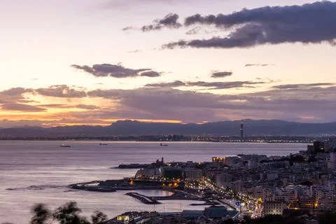 Cloudy sunrise on Algiers Stock Photos