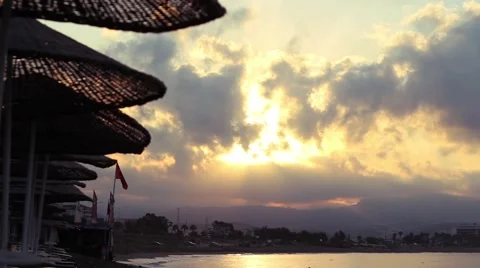 Cloudy Sunrise At The Beach  Time Lapse Stock Footage 67210239