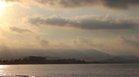 Cloudy Sunrise At The Beach Time Lapse Stock Footage 67378748