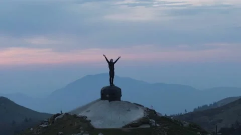 Cloudy sunrise, drone Stock Footage 131969778