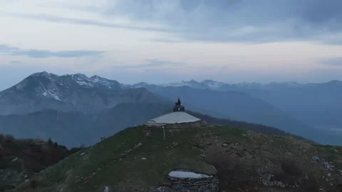 Cloudy sunrise in mountains, 4K Stock Footage 131970457