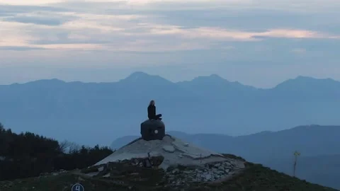 Cloudy sunrise in mountains Stock Footage 131969813