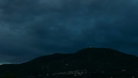 Cloudy sunrise over the mountain time lapse Stock Footage 71323425