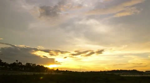 Cloudy Sunset-2 Stock Footage 21363887