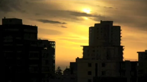Cloudy Sunset and Night Building Timelapse - 3 clips!!! Stock Footage 727969
