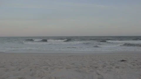 Cloudy Sunset at a beach in New York (unedited) Stock Footage 167389971