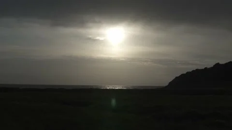 Cloudy Sunset Beach Silhouette 库存影片 132332008