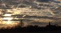 Cloudy sunset with convent church real time HD Footage