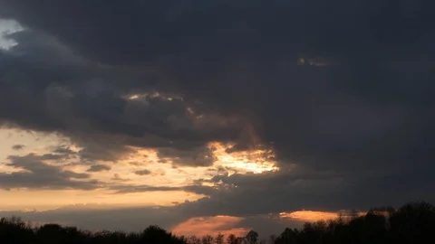 Cloudy Sunset in the Countryside 4K Time Lapse. Stock Footage 129771957