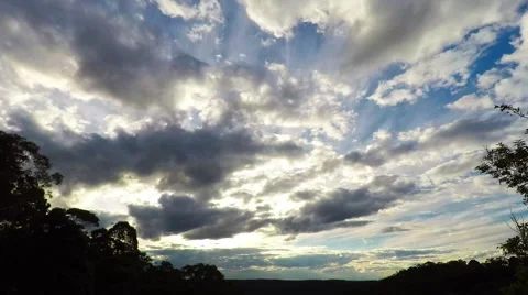 Cloudy Sunset on the First Day of Spring  Stock Footage 67418291