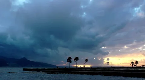 Cloudy Sunset Stock Footage 46861609