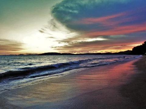 Cloudy sunset ibeach Foto stock