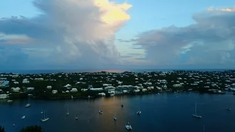 Cloudy sunset on the island Stock Footage 85571966
