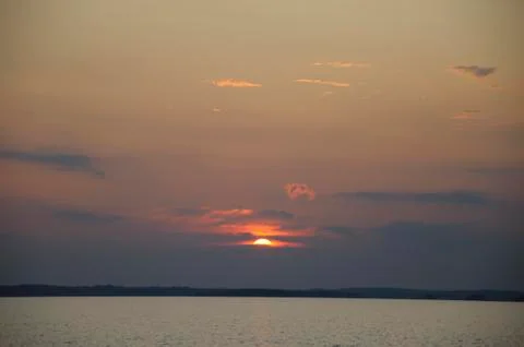 Cloudy sunset in karelia Stock Photos