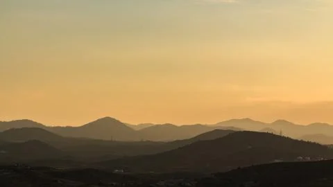 Cloudy sunset landscape in Cyprus Stock Photos
