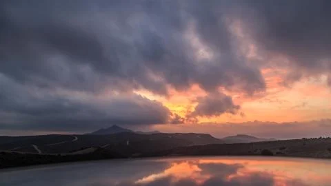 Cloudy sunset landscape in Cyprus Stock Photos
