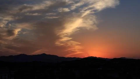 Cloudy sunset landscape in Cyprus Stock Photos