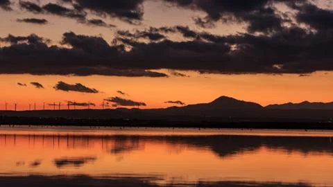 Cloudy sunset landscape in Cyprus Stock Photos
