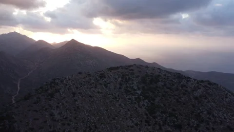 Cloudy sunset in the mountains of Crete Video stock 170587930