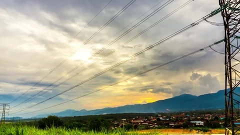 A cloudy sunset moving cloud time lapse Video stock 85208883