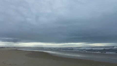 Cloudy sunset on the ocean coast. cloudy weather on the ocean coast Stock Footage 312803073