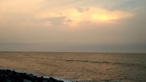 Cloudy Sunset Ocean Stock Footage 108931512