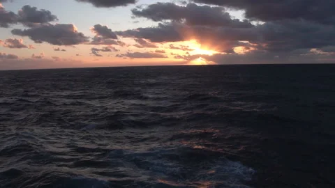 Cloudy sunset in the open sea. Stock Footage 90678828