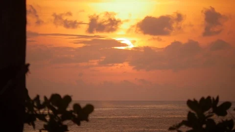Cloudy sunset over the Indian ocean Stock Footage 123335210