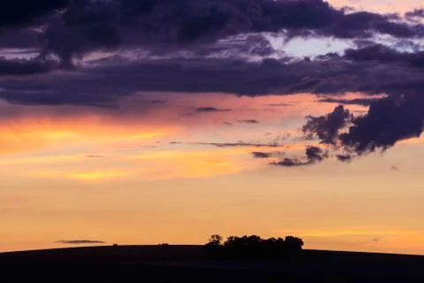 Cloudy sunset over moravia Stock Photos