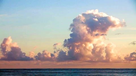 Cloudy sunset over the ocean Stock Footage 60696785