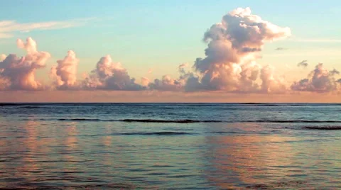 Cloudy sunset over the ocean Stock Footage 60696896