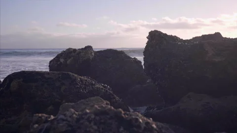 Cloudy Sunset on Pacific Ocean Stock Footage 145860006